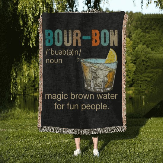 Bourbon Magic Brown Water For Fun People Woven Blankets