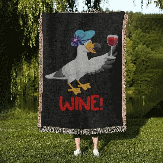 Seagull Woven Blankets Wine Lover North German Seagulls