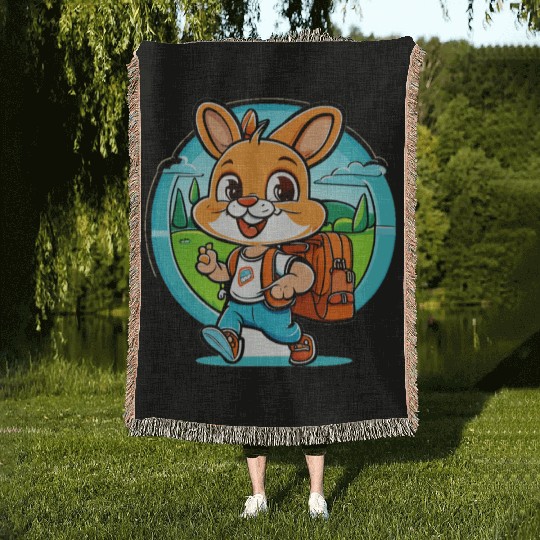 Back to school animals Woven Blankets