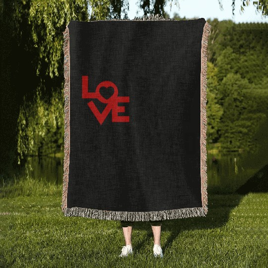 I love my girlfriend Woven Blankets