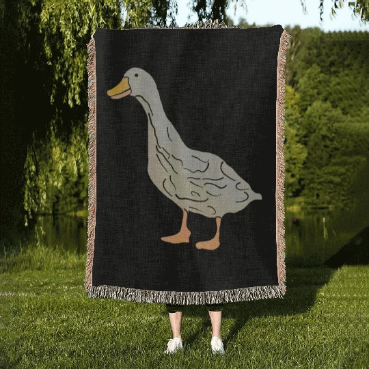 Playful Silly Goose Delight Woven Blankets