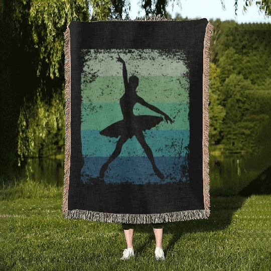 Ballet Dancer Vintage Woman Ballerina Woven Blankets