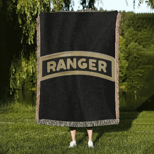 us army ranger tab enameled Woven Blankets