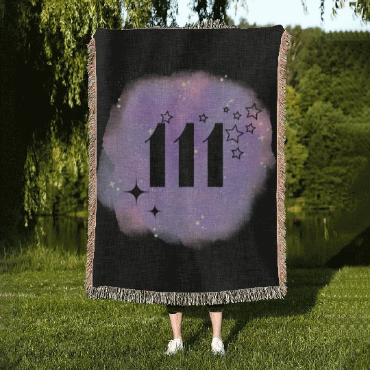 Angel Number 111 Numerology Lilac Woven Blankets