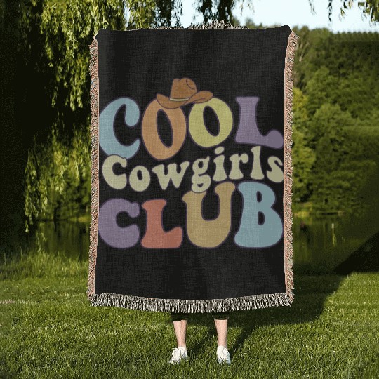 Cool Cowgirls Club Rodeo Southern Girls Crew Love Woven Blankets