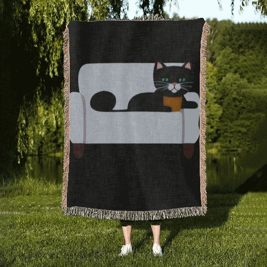 potato cat Woven Blankets