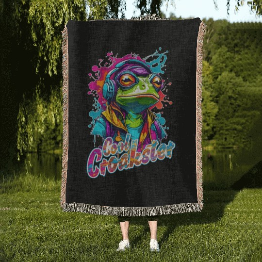 Cool Frog Woven Blankets