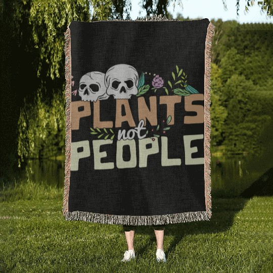 Plants Not People Skulls And Wildflowers Funny Woven Blankets