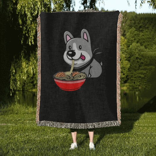 Life Is Great With Ramen Noodles Woven Blankets