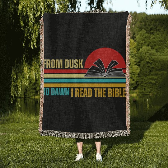 Retro Bible Lover Woven Blankets
