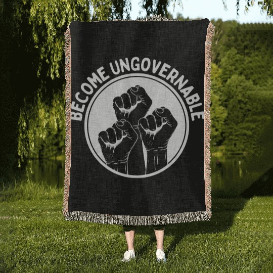 Become Ungovernable Punk Anarchy Lovers Gift Woven Blankets