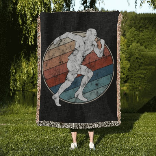 Running Retro Style Woven Blankets