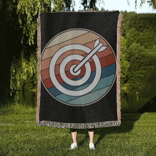 Retro Archery Bullseye Woven Blankets