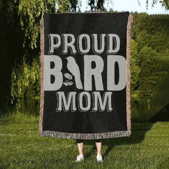 Bird Mom Birds Love Budgie Sparrow Heron Parrot Woven Blankets