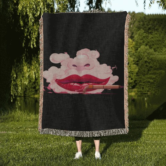 sexy lips Woven Blankets