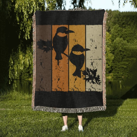 Birds Art Budgie Sparrow Canary Parrot Hummingbird Woven Blankets