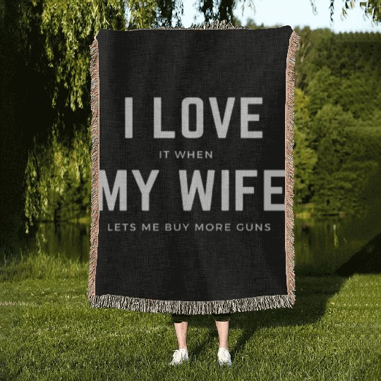 I Love My Wife Woven Blankets