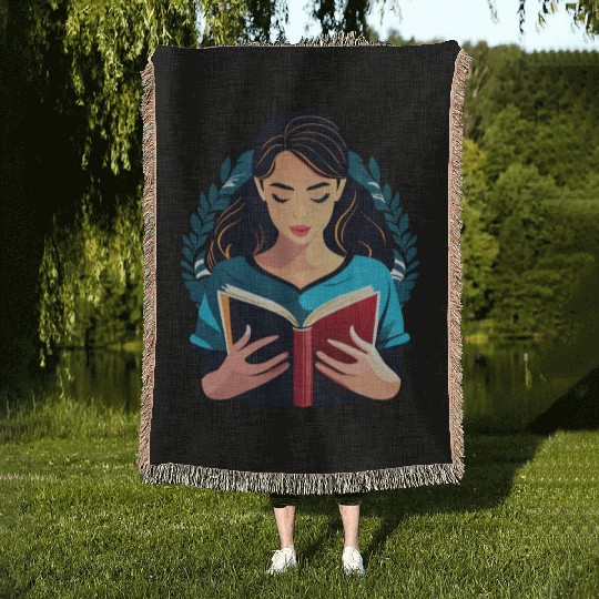 Booktroverts Bookworm Woven Blankets