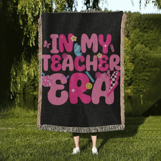 In My Teacher Era Best Teacher Appreciation Retro Woven Blankets