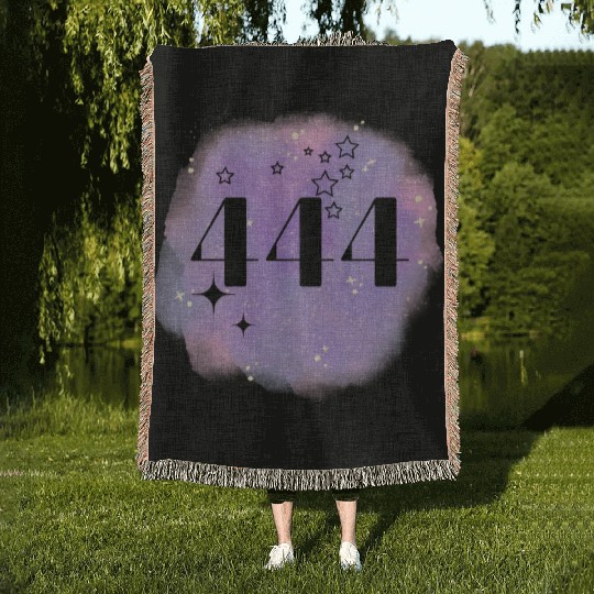 Angel Number 444 Numerology Purple Woven Blankets
