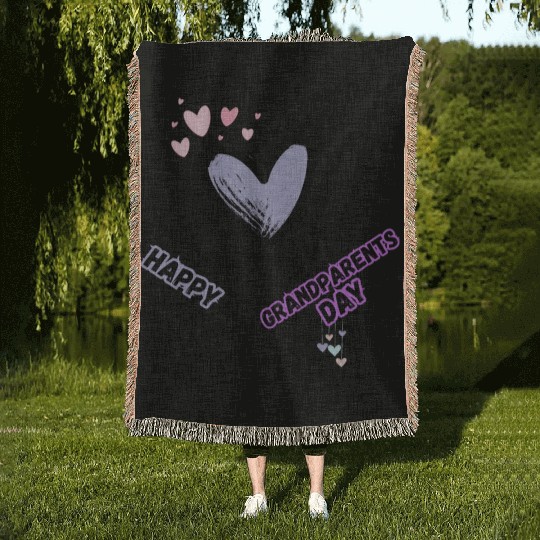 Happy Grandparents Day Woven Blankets