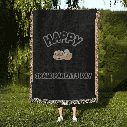 Happy Grandparents Day Woven Blankets