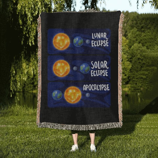 Lunar Eclipse Solar Apocalypse Astrology Science Woven Blankets