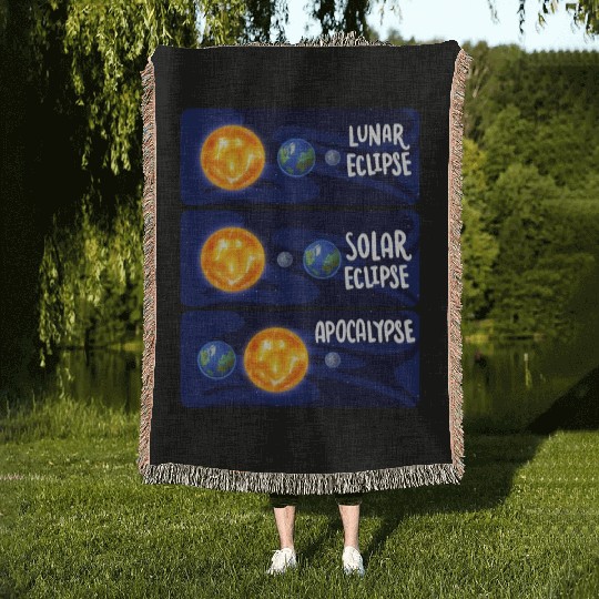 Lunar Eclipse Solar Apocalypse Astrology Science Woven Blankets