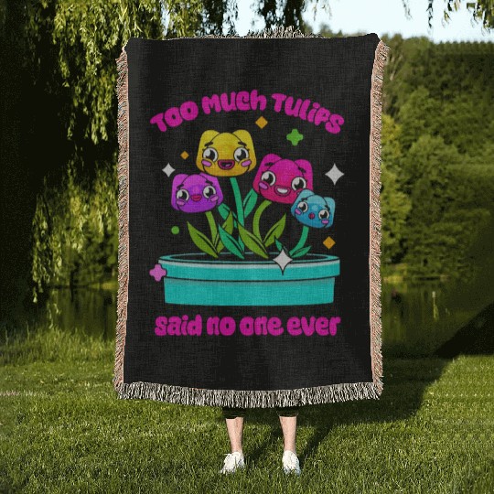 Tulip Gardening Cute Woven Blankets