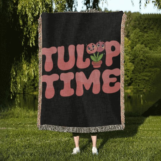 Tulip Gardening Cute Woven Blankets