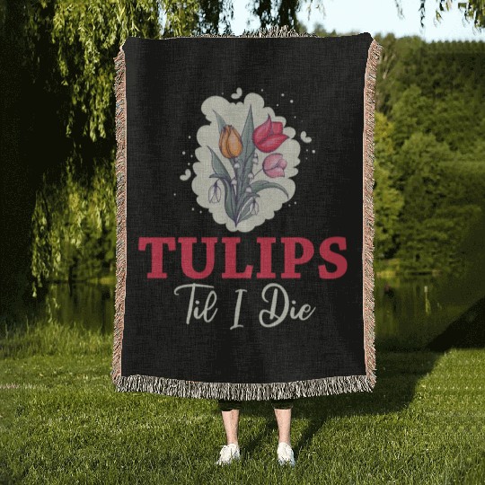 Tulip Gardening Tulips Woven Blankets