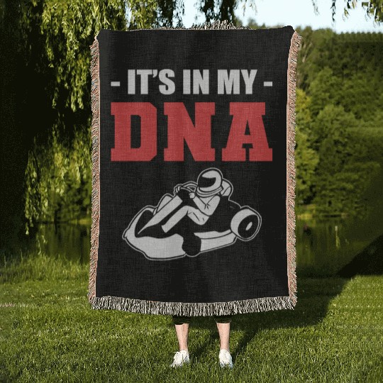 DNA Go Kart Racer And Karting Expert Gift Woven Blankets