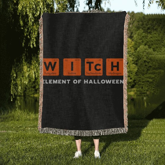 Periodic Table Witch Element of Halloween Woven Blankets