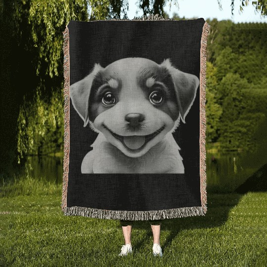 Cheerful puppy [Clothing store][Clothes store] Woven Blankets
