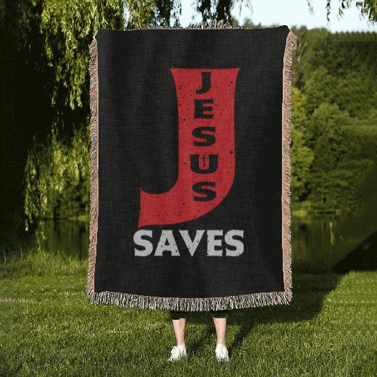 Jesus Saves Love Jesus Christian Christmas Woven Blankets