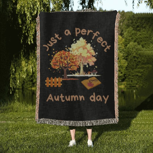 Just a perfect Autumn day Woven Blankets