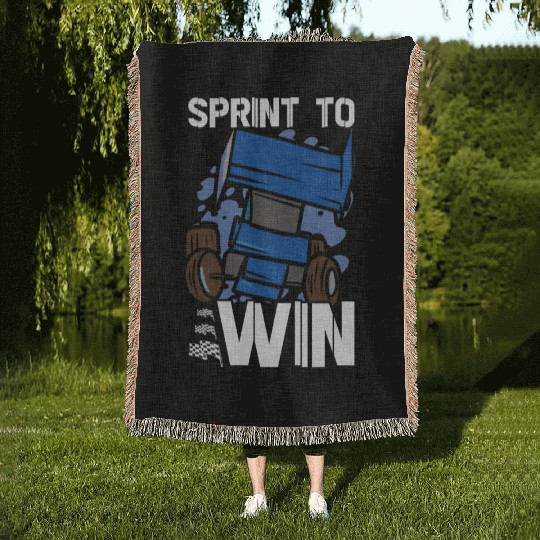 Sprint Car Mom Dirt Track Racing Racing Race Day Woven Blankets