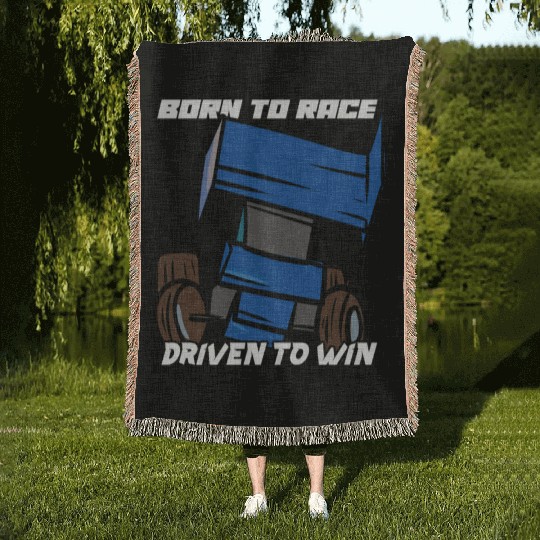Sprint Car Mom Dirt Track Racing Racing Race Day Woven Blankets
