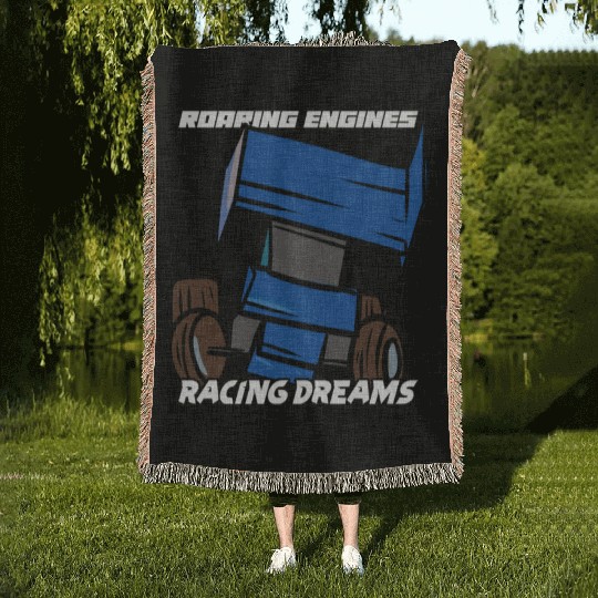 Sprint Car Mom Dirt Track Racing Racing Race Day Woven Blankets