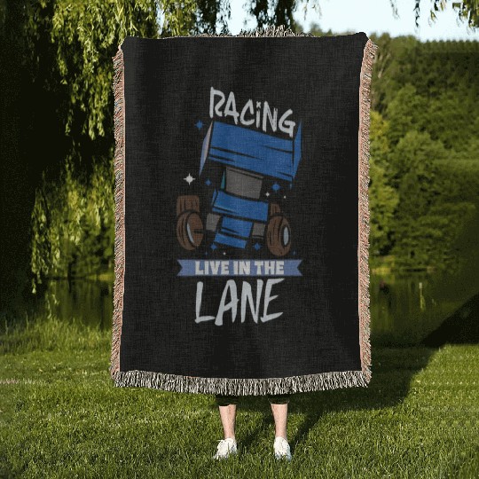 Sprint Car Mom Dirt Track Racing Racing Race Day Woven Blankets