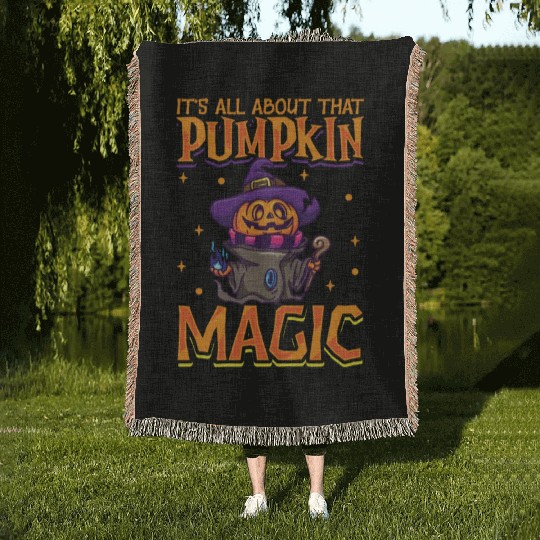 Scary Pumpkin Halloween Costume Autumn Fall Gift Woven Blankets