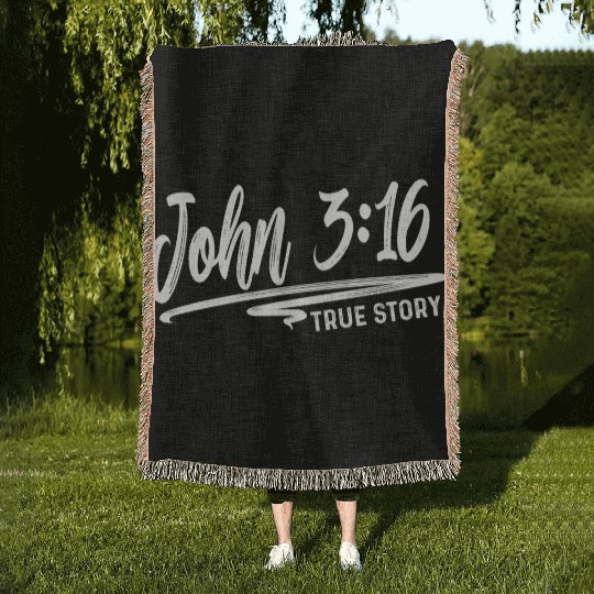 John 3:16 True Story Love Jesus Christian Woven Blankets