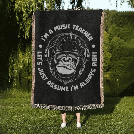 Music Teacher Funny Woven Blankets