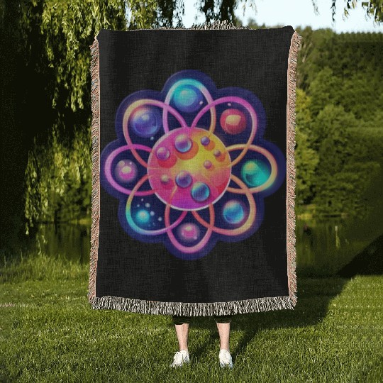 Atom Physics Nerd Atomic Model Woven Blankets