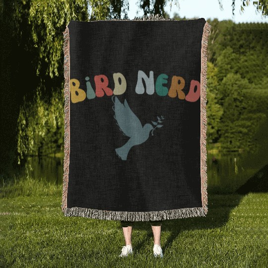 Bird Nerd , Bird Lover Woven Blankets