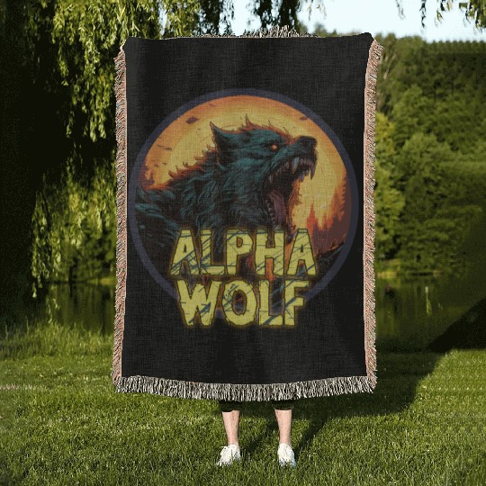 Alpha Wolf Woven Blankets