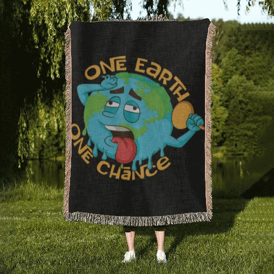 Climate Change Environmental Earth Day Planet Woven Blankets