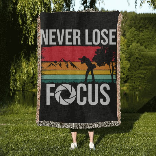 Funny Camera Photography Quote Gift Woven Blankets