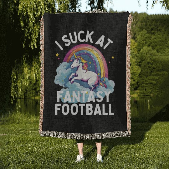 I Suck at Fantasy Football Woven Blankets