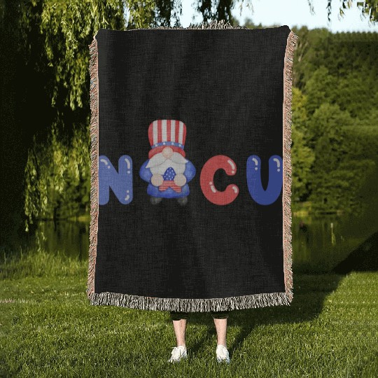 Cute NICU 4th of July Independence Day Design Woven Blankets